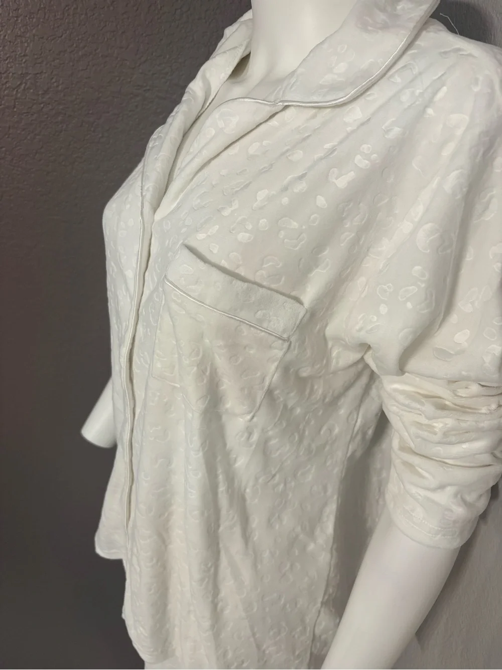 Women's Cream Button-Front Pajama Set - Soft Cozy Lounge